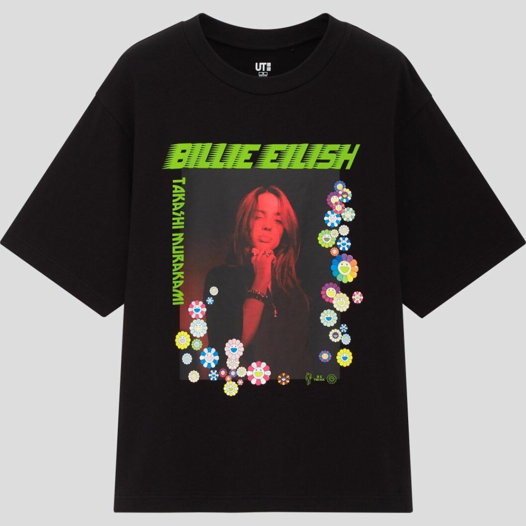 Billie Eilish x Takashi Murakami för Uniqlo: svart t-shirt med foto