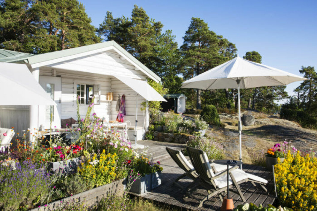 Annas udde badar i sol från morgon till kväll.