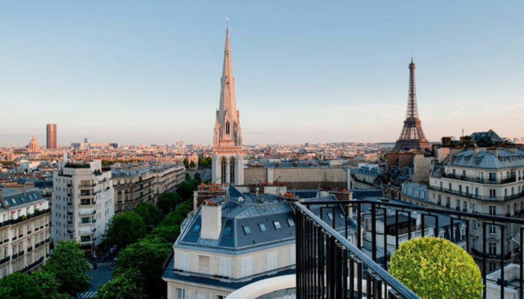 Foto: Four Seasons George V instagram-vänlig utsikt på lyxhotellet Four Seasons George V i Paris