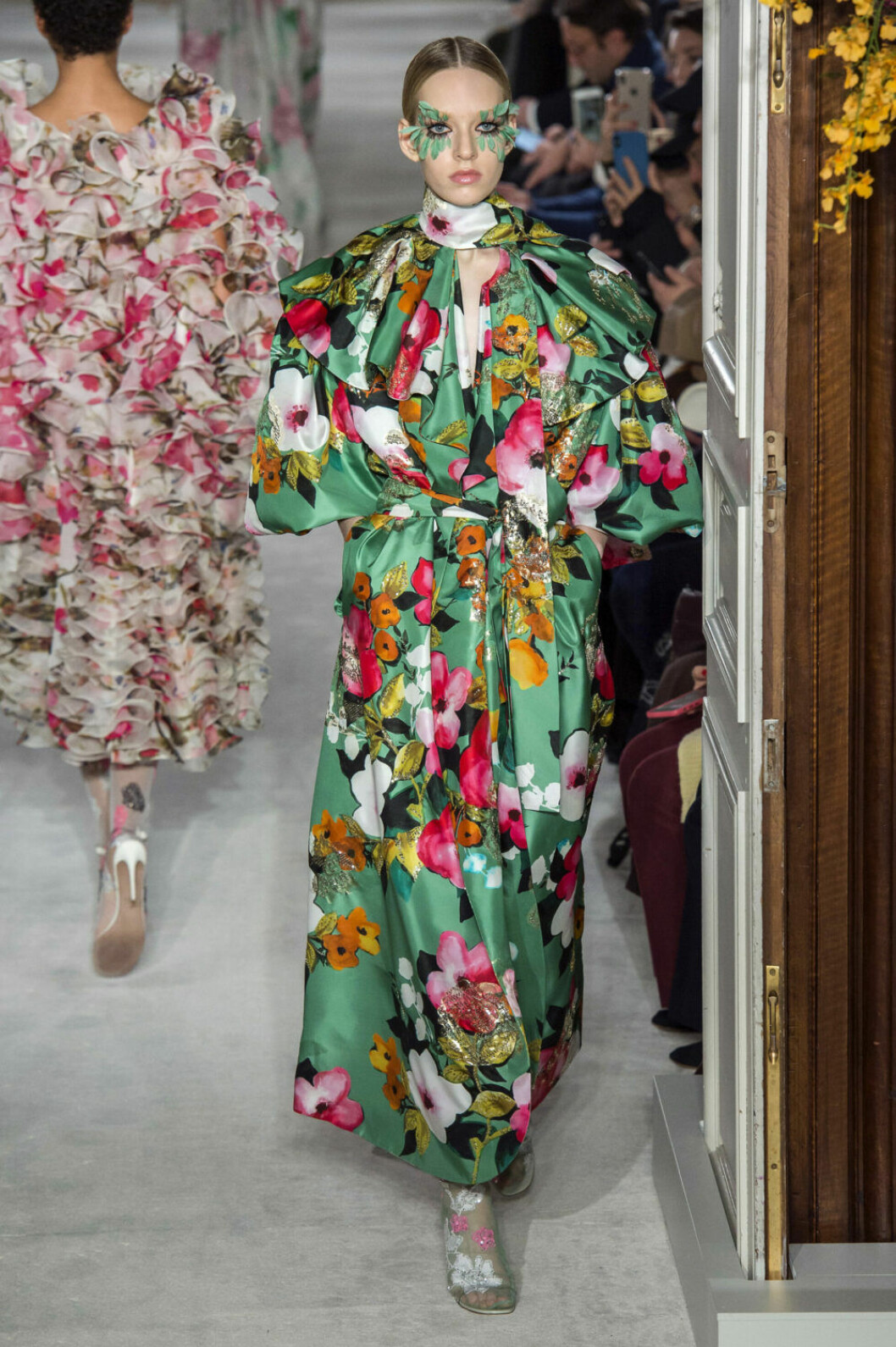 Valentino Haute Couture SS19, grön blomsterklänning.
