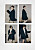 Kollage med fyra bilder på modellen som har på sig en svart kavaj från Acne Studios med vitt linne från Teurn och en beige kjol från Our Legacy