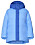 Blå dunjacka i oversize-modell med vattenavvisande finish från Uniqlo och Marni.