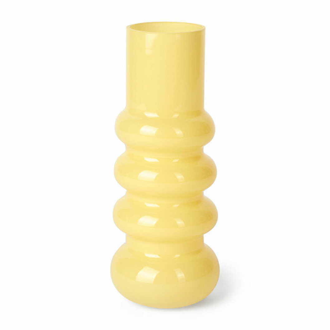 Gul glasvas från åhlens höstkollektion 2019