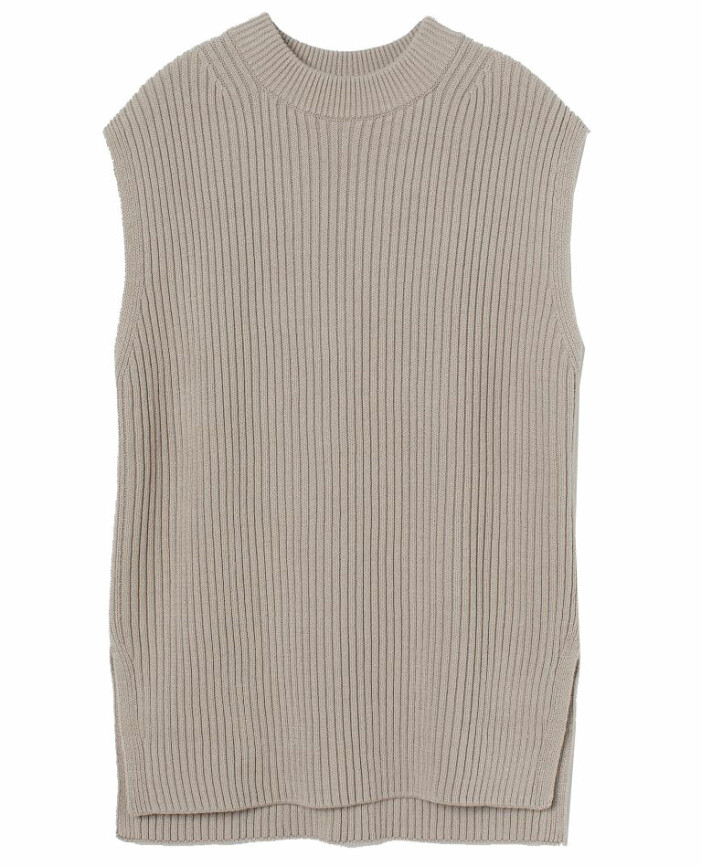 beige stickad väst hm