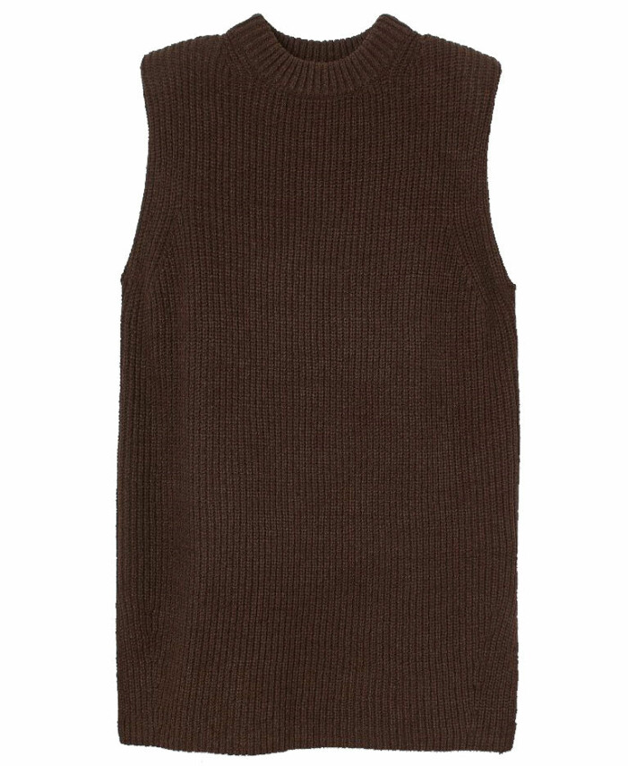 brun stickad väst