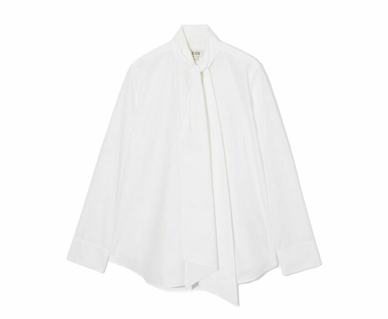 vit skjorta med knytdetalj vid halsen gjord i bomull från Cos
