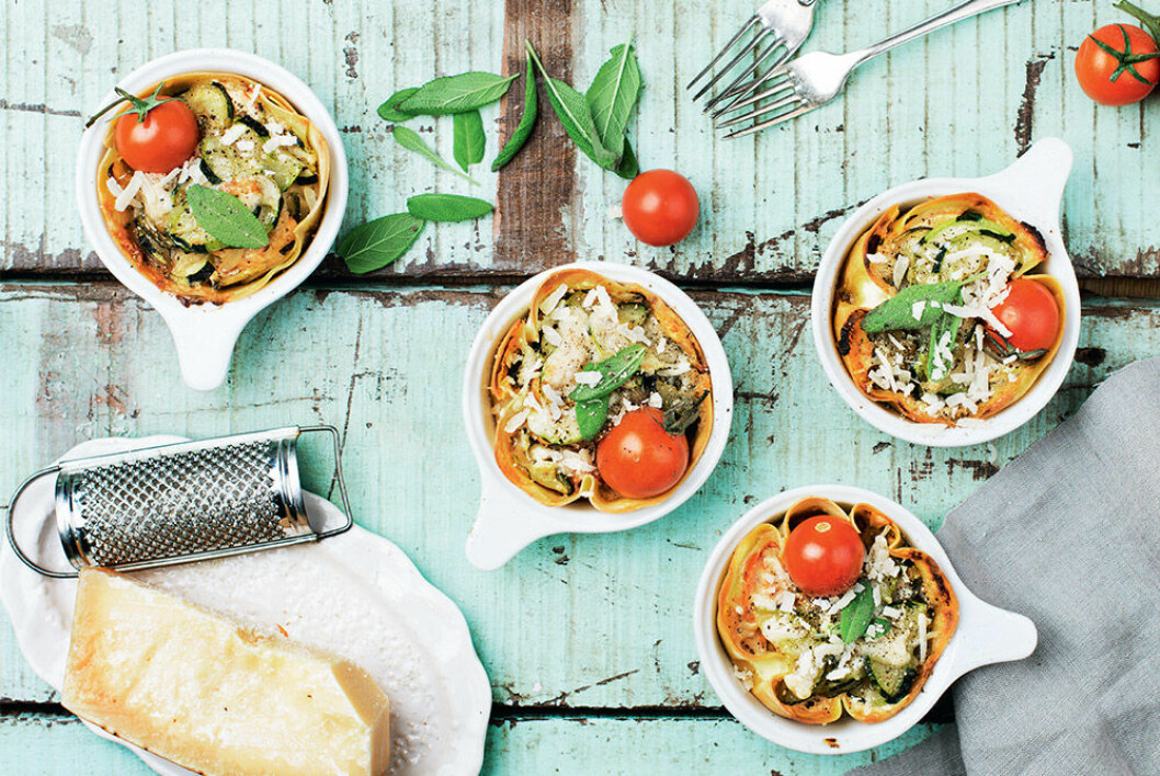 Vegetarisk lasagne med squash. Vegetarisk lasagne med squash.