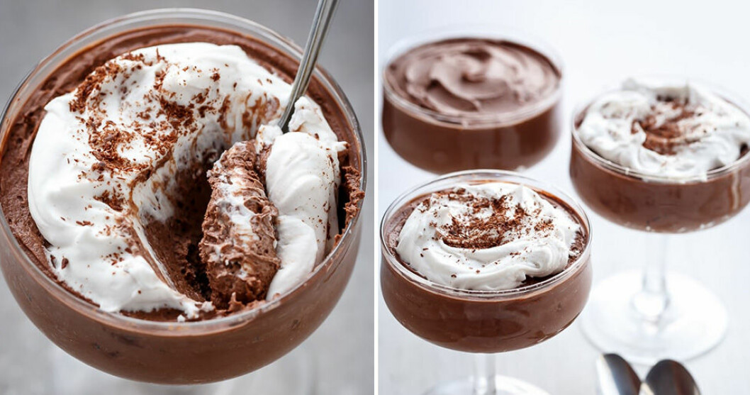 Chokladmousse på tre ingredienser. Chokladmousse på tre ingredienser.