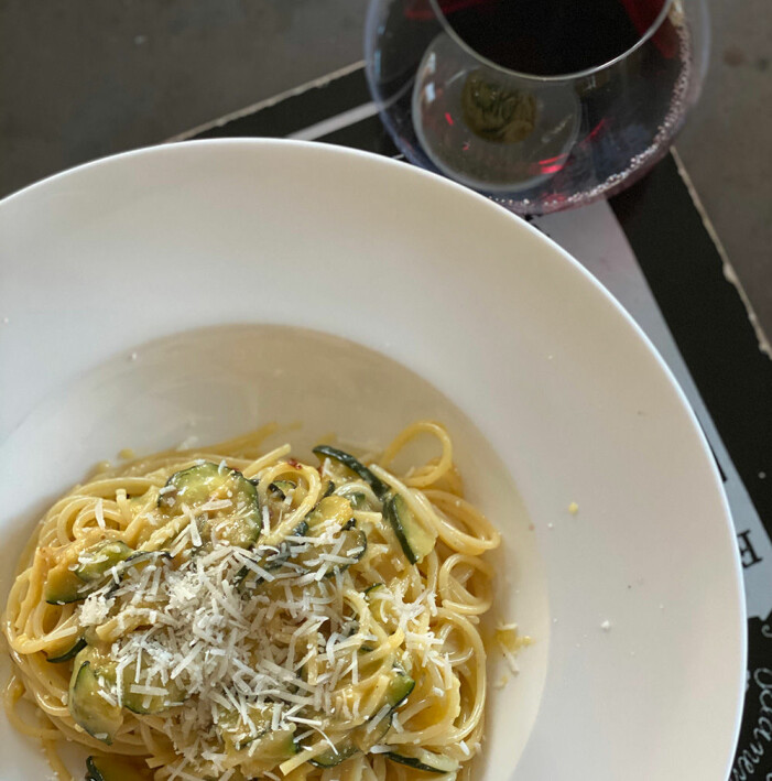 Vegetarisk pasta Carbonara Nina Campioni