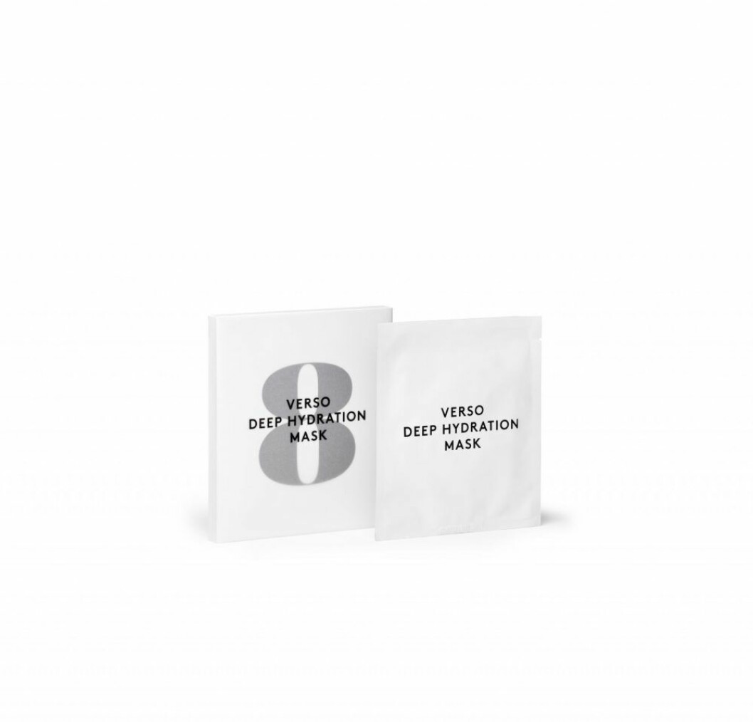 Deep hydration mask, 800 kr/4 st, Verso. Deep hydration mask Verso.