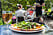 Pizza på Villa Belparcs uteservering i Göteborg.