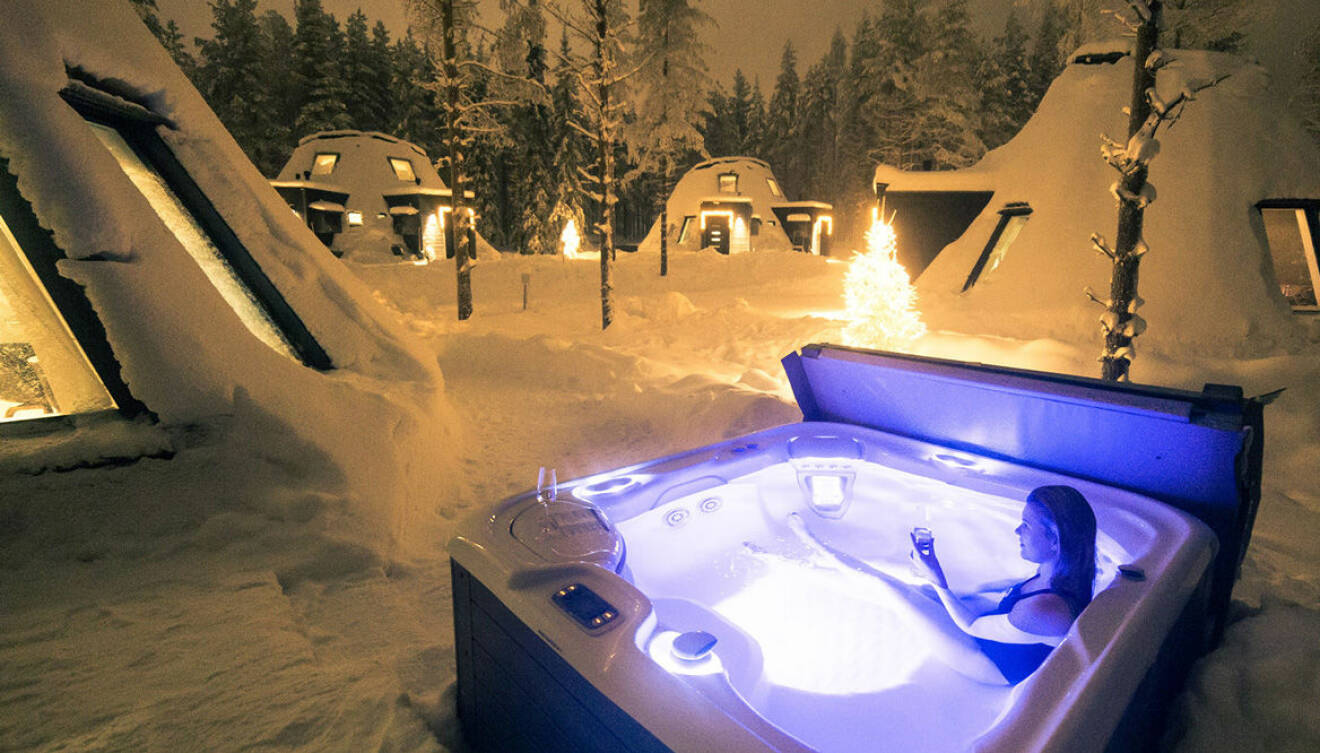 vinterweekend med spabad på Glass Resort i Rovaniemi i Finland