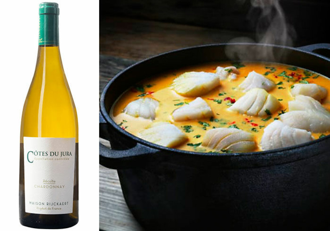 Côtes du Jura Chardonnay passar till fiskgryta med saffran. Côtes du Jura Chardonnay passar till fiskgryta med saffran.