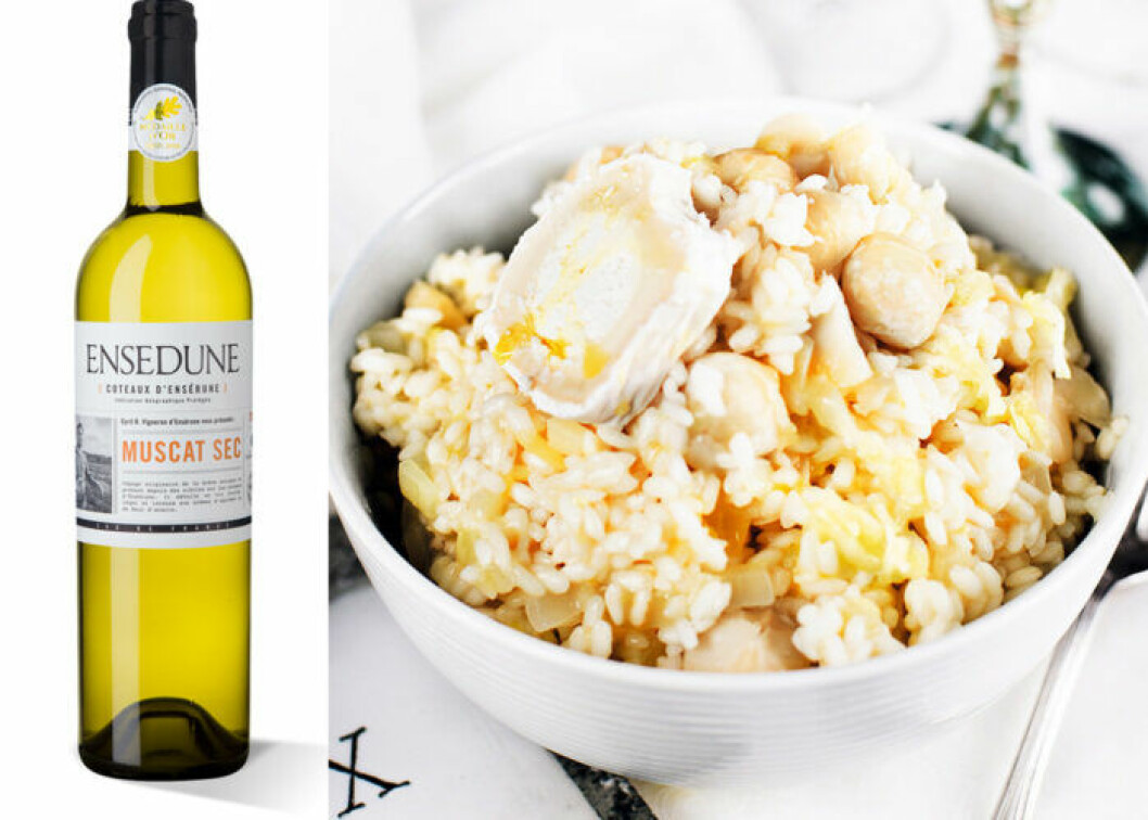 Ensédune Muscat Sec passar till risotto med chèvre. Ensédune Muscat Sec passar till risotto med chèvre.