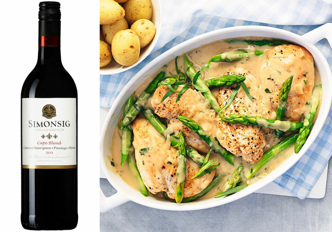 Simonsig Cape Blend passar till en krämig kycklinggryta. Simonsig Cape Blend passar till en krämig kycklinggryta.