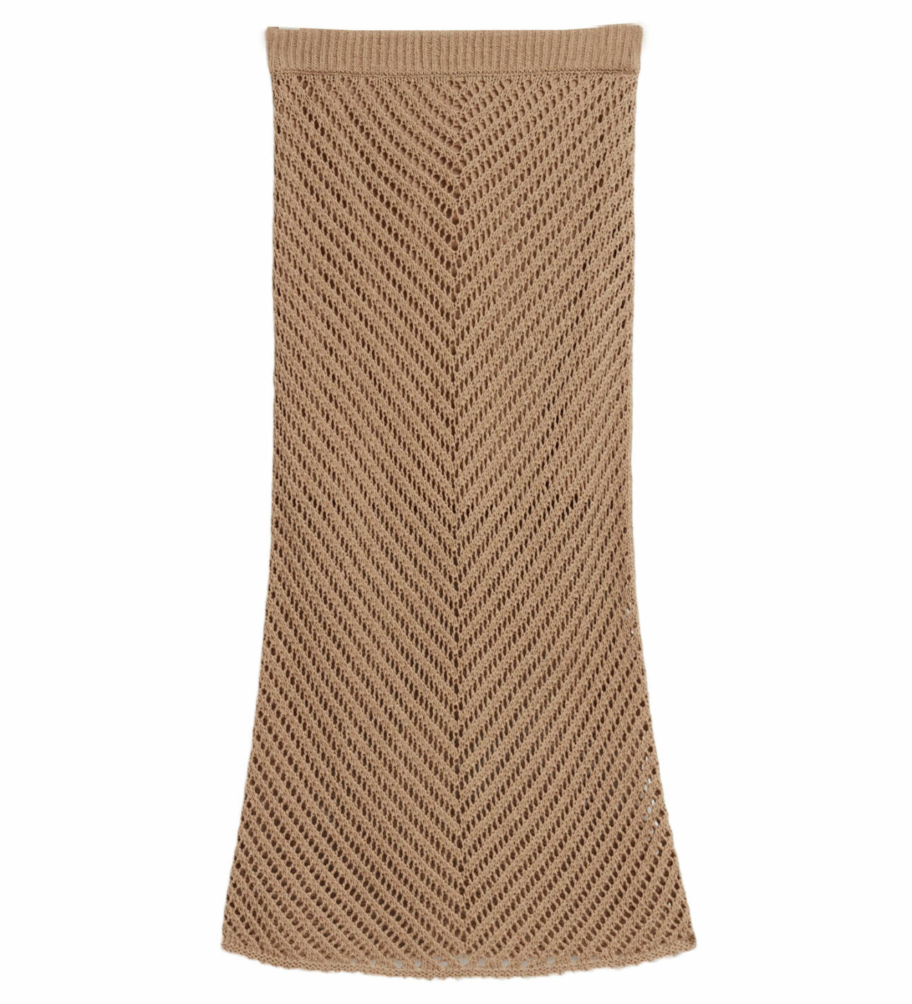 brun virkad kjol från gina tricot