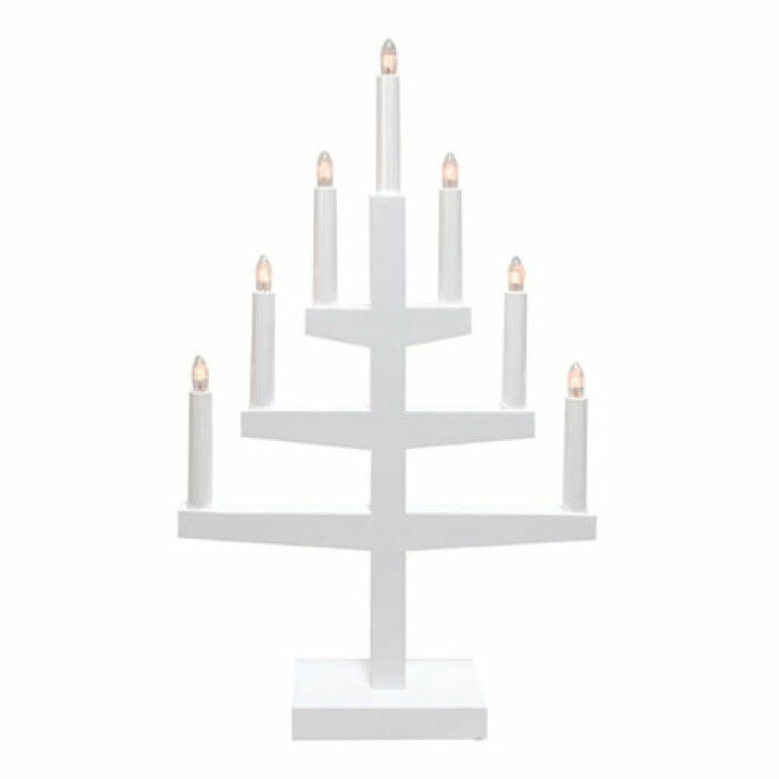vit adventsljusstake