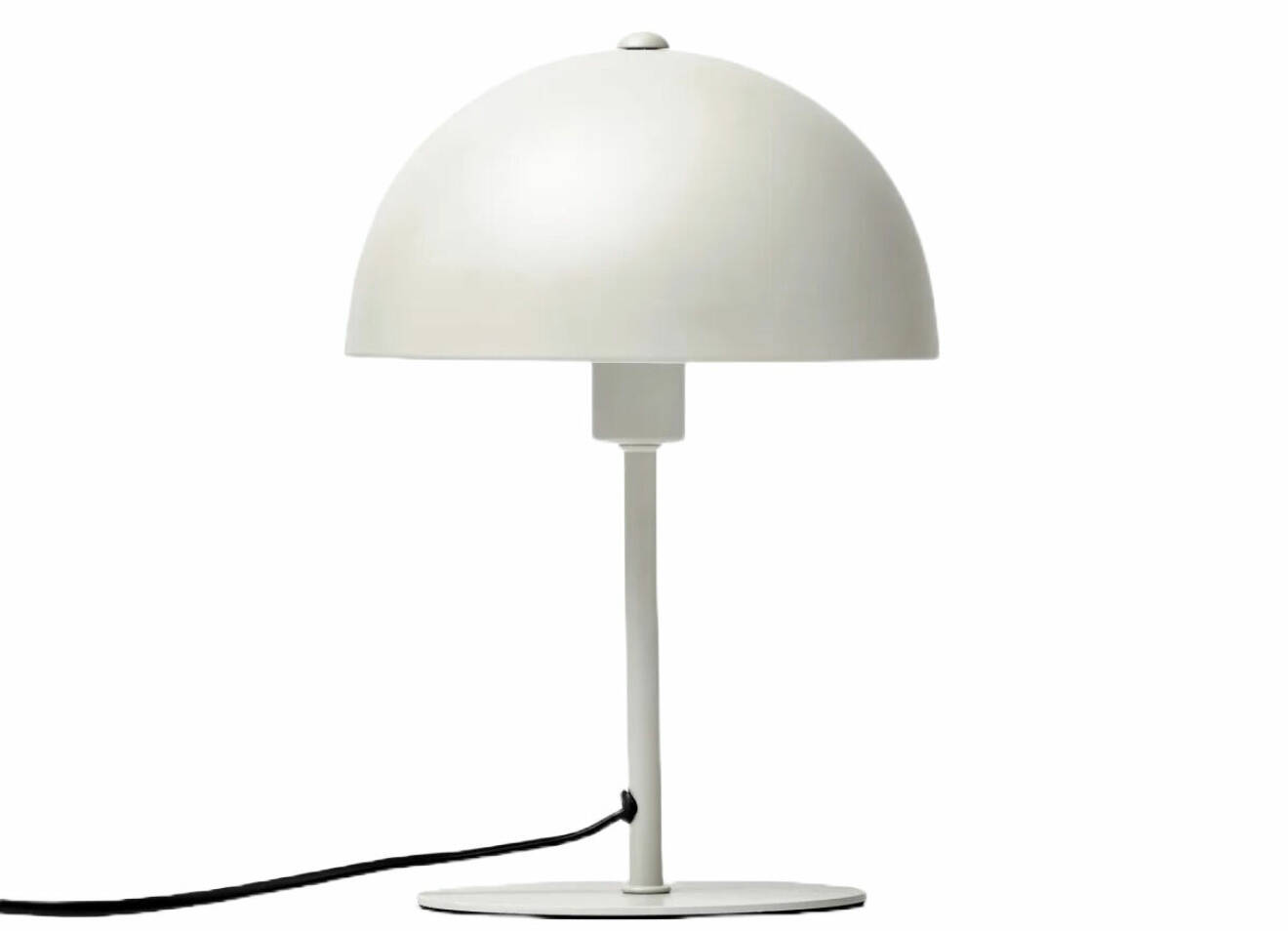 vit bordslampa med svampformad skärm från åhlens