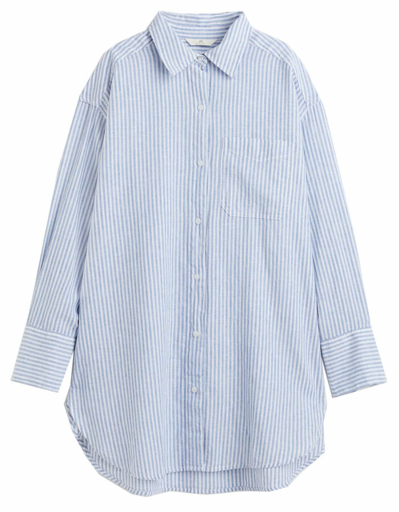vit och blå randig oversized skjorta från H&amp;M