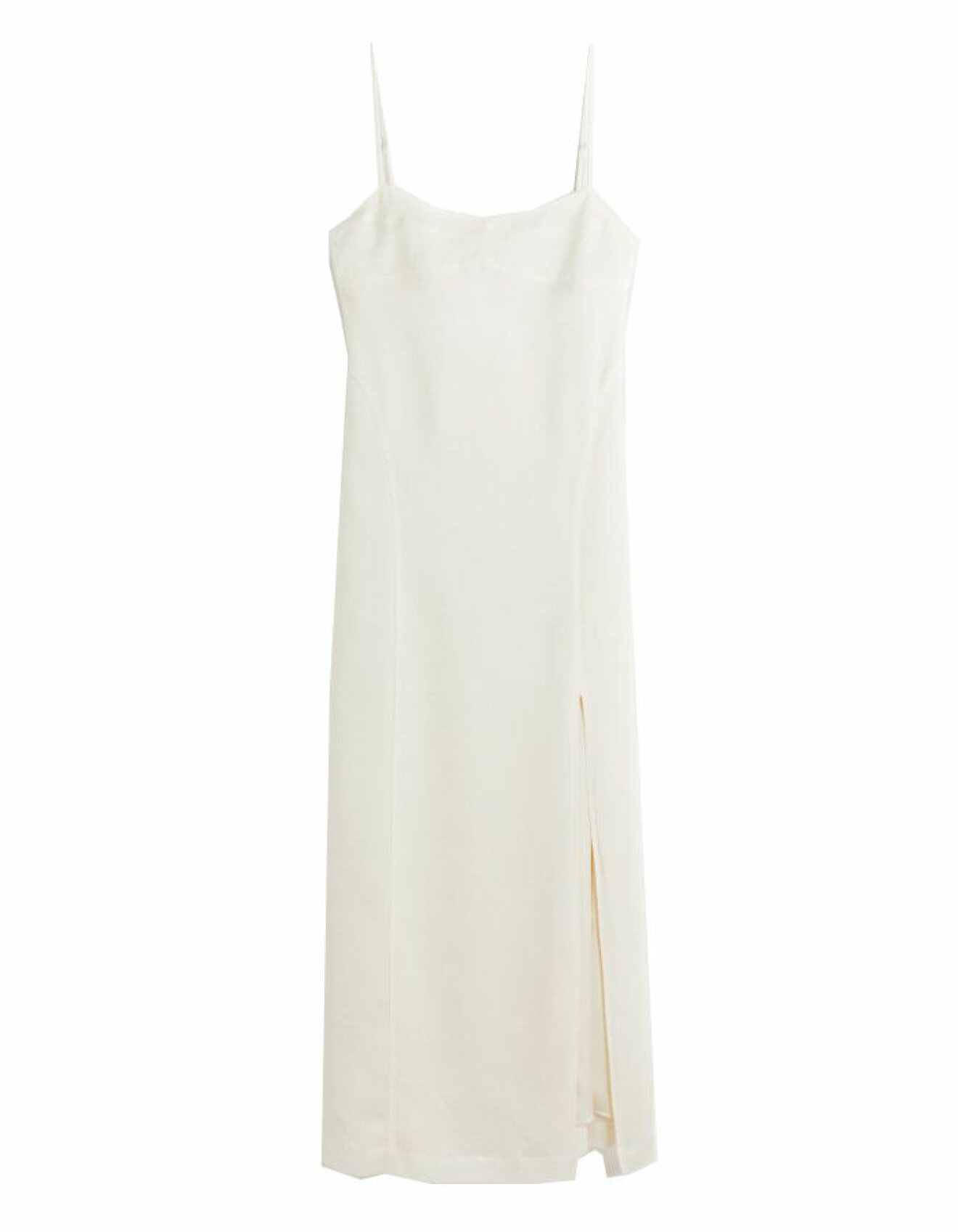 vit slipklänning med cutout från H&amp;M 2022