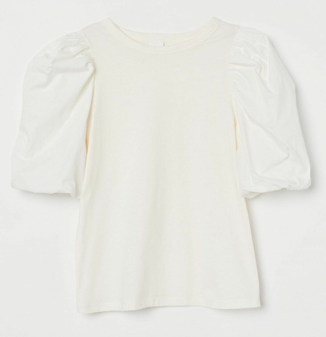 vit topp med puffärm från H&M