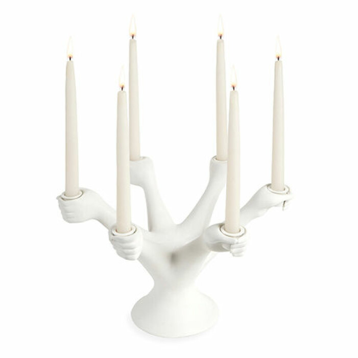 vit trendig ljusstake från jonathan adler