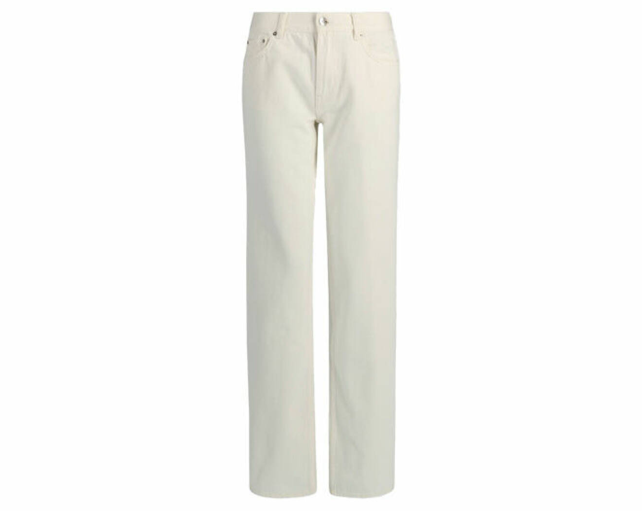 lågmidjade jeans i vit nyans med raka be och ingen stretch från Gina tricot
