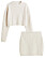 vitt matchande kabelstickat set med tröja och kjol, H&amp;M