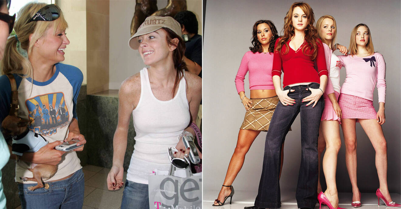 Y2K stil från 2000-talet : Paris Hilton och Lindsay Lohan, Mean Girls