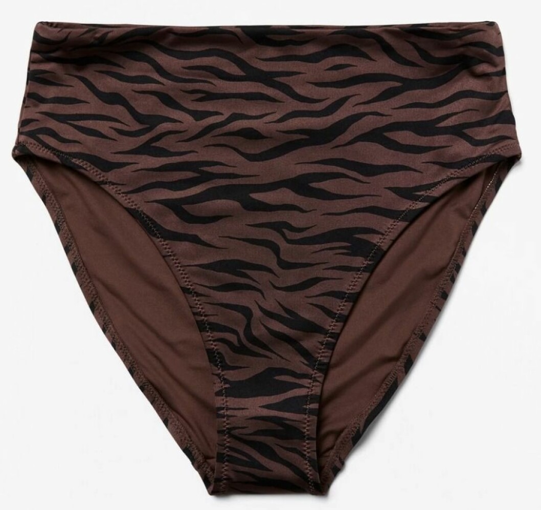 Djurmönstrad brun bikinitrosa från Lindex.