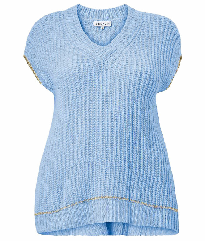blå stickad tshirt