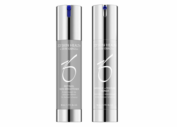<a target="_blank" href="https://zoskinhealth.se/produkter/?_sf_s=retinol%20skin%20brightener%20%25">ZO Retinol Skin Brightener </a>och <a target="_blank" href="https://zoskinhealth.se/produkter/wrinkle-texture-repair/">ZO Wrinkle Texture Repair</a> ger en jämnare hudton och minskar rynkor. ZO Retinol Skin Brightener